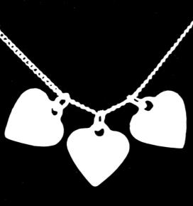69796 3 Tone Heart Necklace I love you