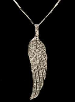 Wing Necklace OUT OF STOCK 69170 Platinum Plated Diamante