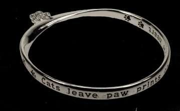 Silver Plated Bangle Cats leave paw prints on your
