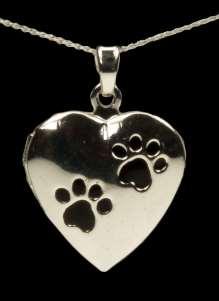 Silver Plated Heart Necklace Footprints in the Sand
