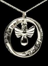 284845B Silver Plated Guardian Angel Necklace Watch