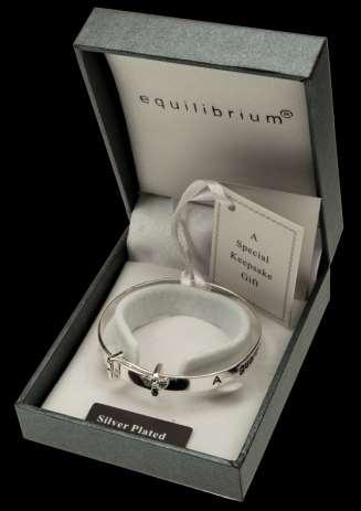 FREE 9211 Silver Plated Cross Christening Bangle