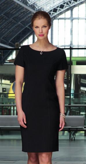 BK250 [2222A] SUITS & BUSINESS WEAR 483 BK252 [2238A] BK252 Brook Taverner Ladies Sophisticated Teramo Dress 54% polyester/44% wool/2% Lycra. Stretch lining. Scoop neckline.