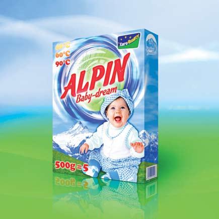 ALPIN BABY DREAM ALPIN BABY DREAM for children linen with low dermal irritation on sensitive skin. The delicate balance of chemicals ensures a highly effective wash with minimal residual dirt.