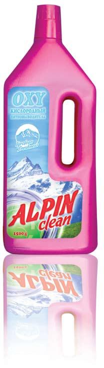ALPIN KLEAN liquid ALPIN CLEAN on stains ALPIN is a very effective stain remover at every temperature. ALPIN will not damage colors and fabrics. Is suitable for whites and colors.