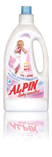ALPIN BABY SENSITIVE ALPIN BABY SENSITIVE will wash dirty laundry perfectly and will retain the natural softness of the garment, which is essential for baby products.