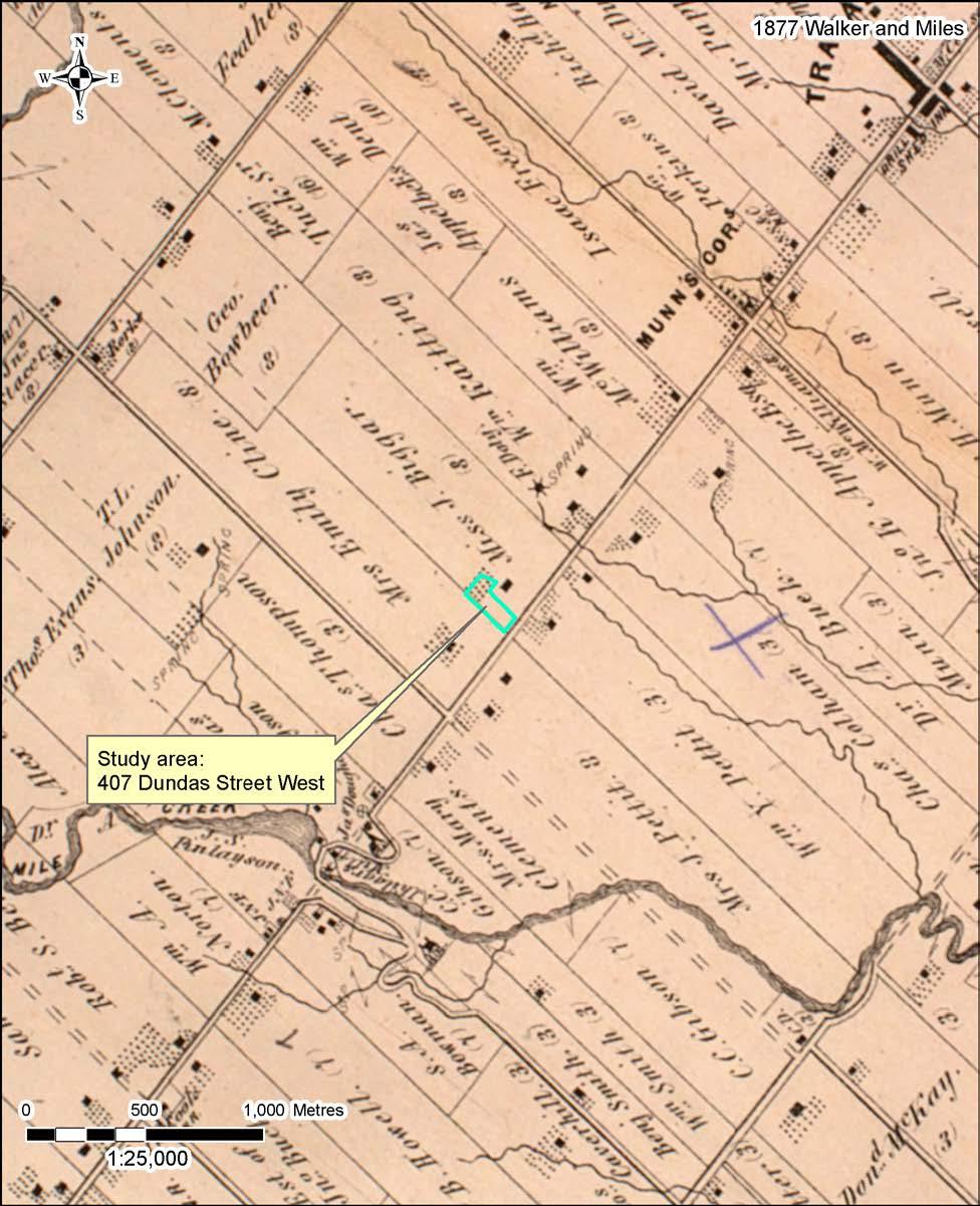 The Stage 1 and 2 Archaeological Assessment of the 407 Dundas Street West Property, City of Oakville 34 Map 4: 1877