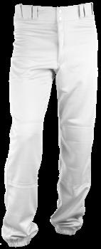 POLY PANTS W/ ELASTIC HEM 100% polyester 12-ounce micro yarn pant. Non-roll woven elastic waist.