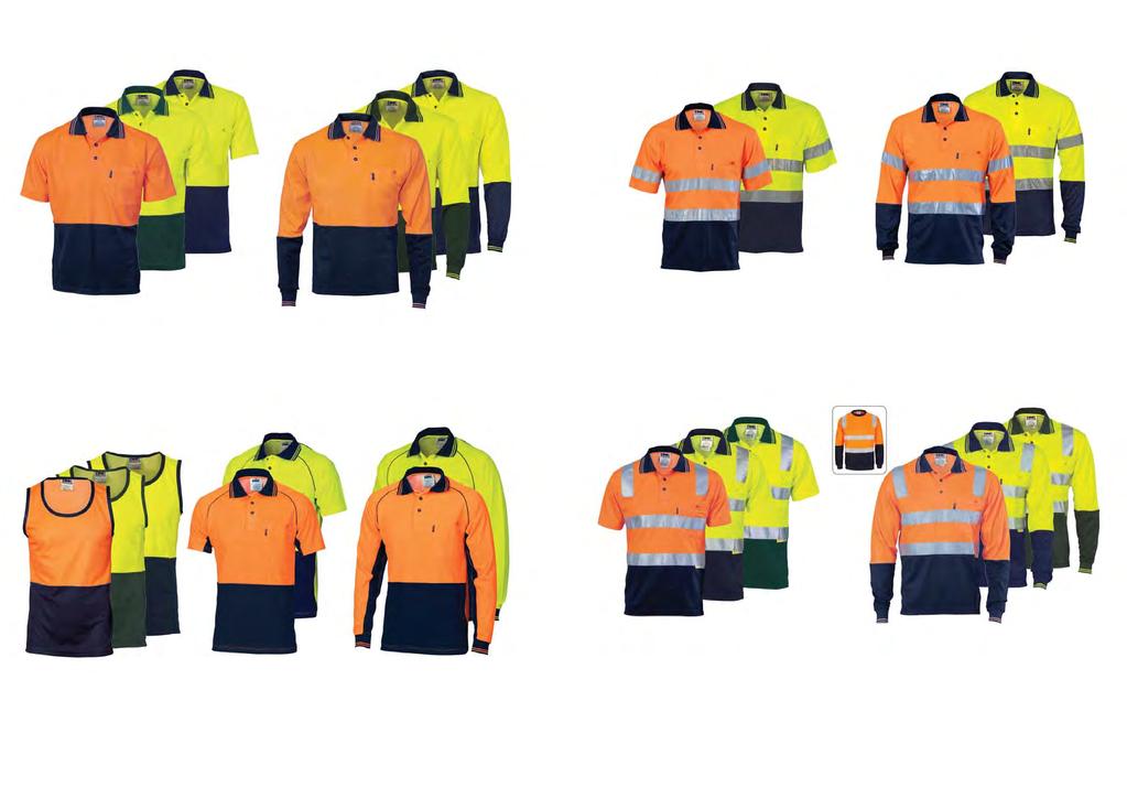 HIVIS SAFETY WEAR HIVIS SAFETY WEAR HIVIS COTTON BACKED POLOS 185GSM POLYESTER COTTON BACK KNIT CB HIVIS D/N COTTON BACKED POLOS 185GSM POLYESTER COTTON BACKED KNIT CB 3814 COTTON BACK HIVIS TWO TONE