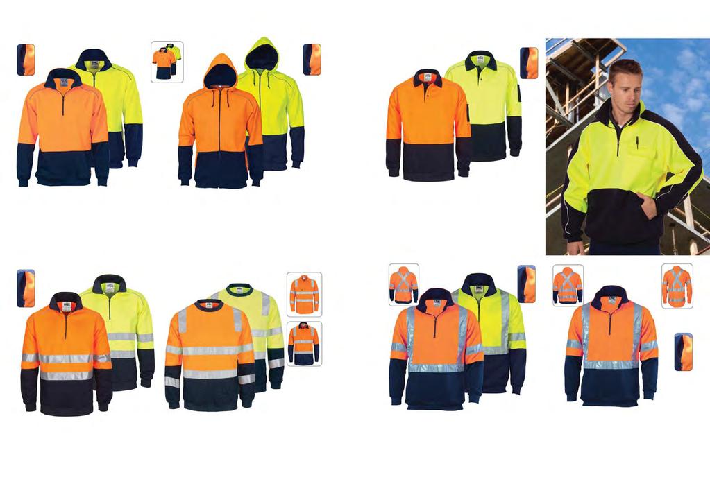 HIVIS SAFETY WEAR HIVIS SAFETY WEAR HIVIS DAY, D/N POLY/COTTON FLEECY SWEATERS 300GSM POLYESTER COTTON FLEECY PC HIVIS DAY, D/N POLY/COTTON FLEECY SWEATERS 300GSM POLYESTER COTTON FLEECY PC Side zip
