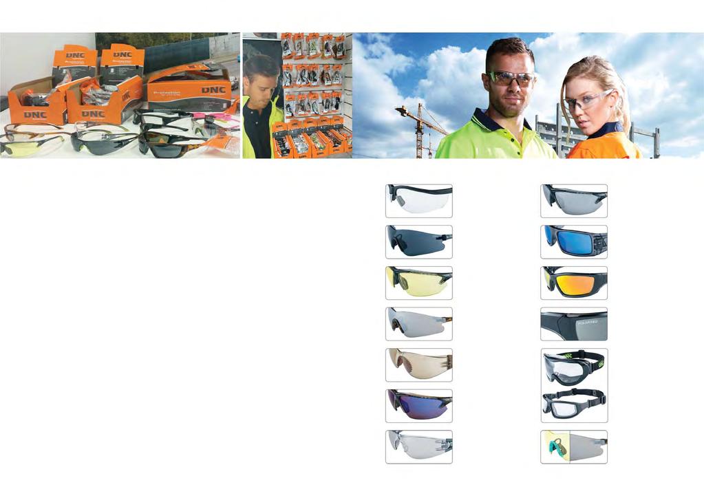 ABOUT DNC EYEWEAR PROTECTION FOR YOUR EYES DNC EYEWEAR CHART PROTECTION FOR YOUR EYES All DNC Safety Eyewear including Spectacles, Goggles, and the Spec/Goggle Combo is fully tested & certifi ed to
