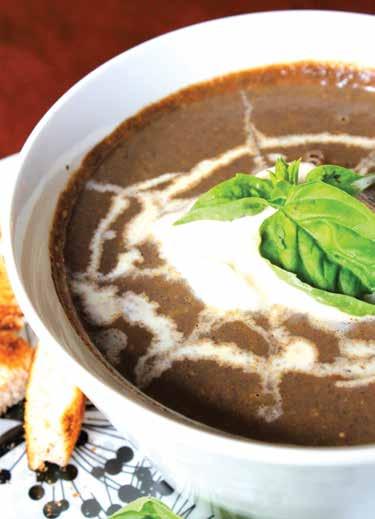 Enchanted Mushroom and Chocolate Soup Ingredients: 2 cups of Portobello mushrooms ½ cup minced onions 1 tbsp minced garlic ½ tsp salt 4 tbsp olive oil ½ cup dry white wine 2
