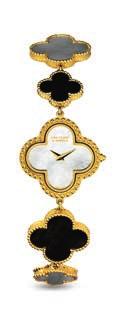 Alhambra Vintage Bracelet Yellow gold case White mother-of-pearl dial