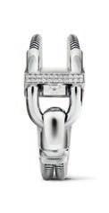 Cadenas Vintage White gold case set with two rows of diamonds Silvered dial Dimensions: L 24 x w 11 x h 10