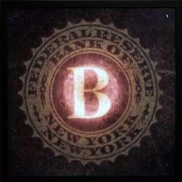 B.E.G: The Virtue of Central Banking (2011) Inverted vinyl print of three of the alphabetical designations of the