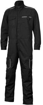 Wash at: 60 C Size: 46-60, 100-120, 148-154 156000499 Black Construction, industry & service Boiler suit, Technique II Boiler suit with concealed zip. Back pockets.