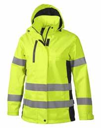 Waterproof and windproof 15,000 mm/11,000 g. Weight: 250 g. Wash at: 40 C. Size: S - 4XL CE: EN ISO 20471 class 3 EN 343 796036911 Yellow/Black 796036918 Orange/Black Fabric: 100% polyester.