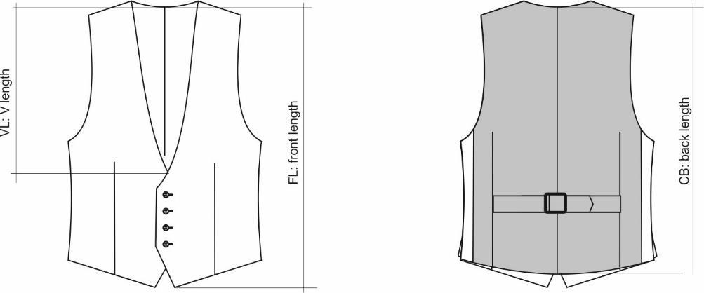 The full option waistcoats Measuring waistcoat model Spencer. Please note; model Spencer is a stand alone waistcoat model and can be used for all blocks.