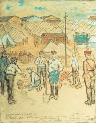 Above: Iso Rae, Cinema queue (January 1916, pastel on paper, 47.8 x 60.6, AWM ART 19600).