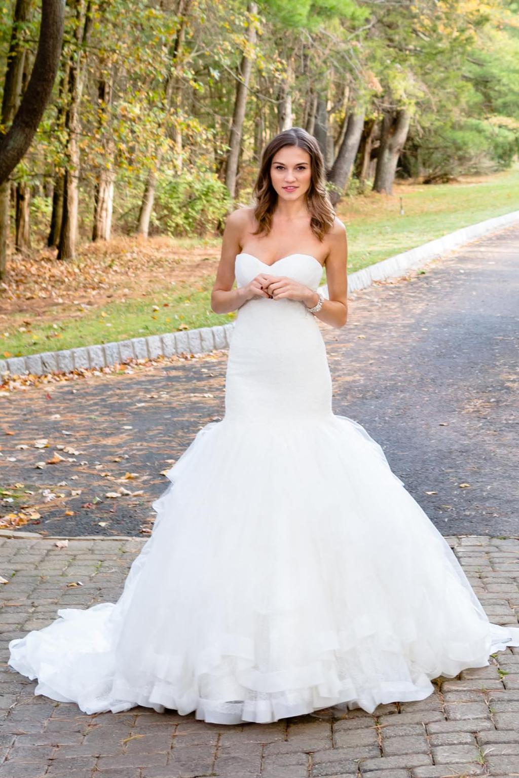 Ismay Draped tulle and lace gown