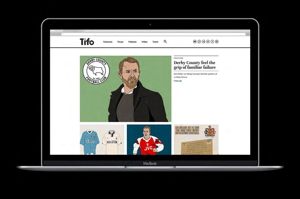 DIGITAL / UI / UX / ART DIRECTION The Tifo website and app functions as a news source and is the hub