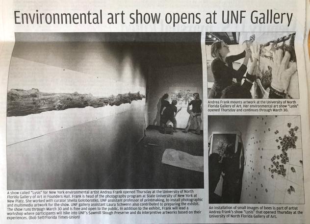 Bob Self, Environmental art show opens at UNF Gallery,