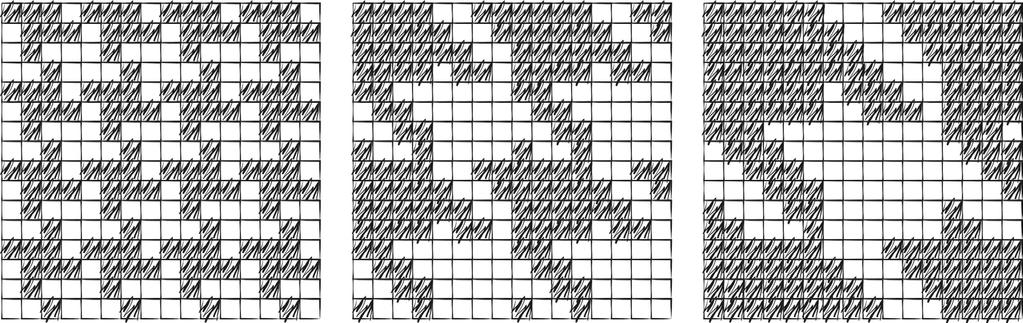 Cellular Automata-Based Generative Design of Pied-de-poule Patterns using Emergent Behavior for N1 > 1 or N2 > 1 is called a twill binding if the over/under pattern shifts by one for each consecutive
