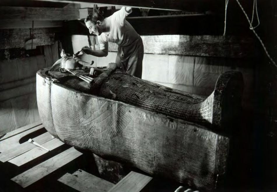 In 1914, Harry Burton was hired as a member of the graphic section, initially to photograph tomb interiors and later to record the work of the Museum's