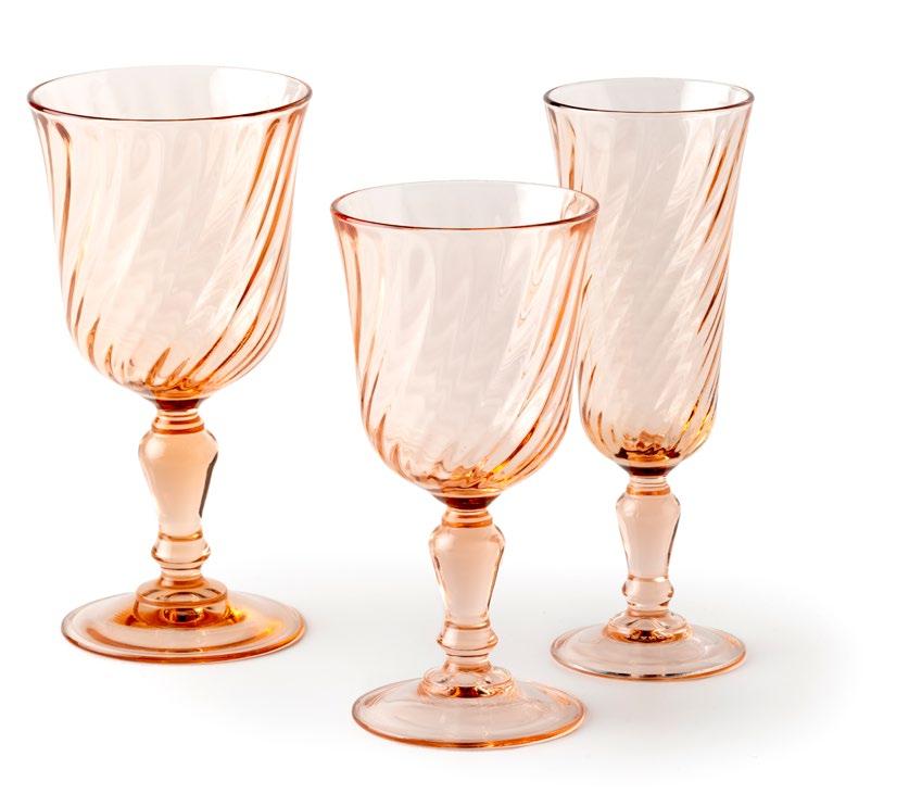 ROSALINE Material: Artisanal Glass Colours: Pale Rose Features: Vintage and unique goblets collection