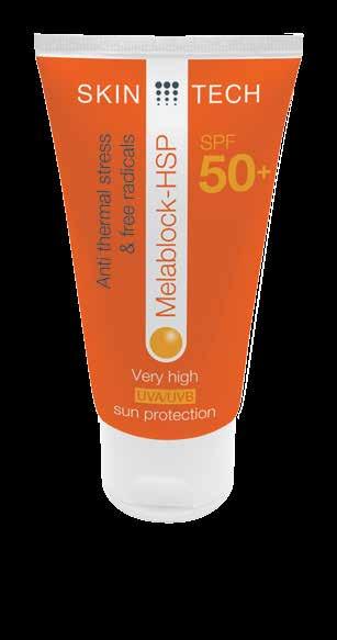 6 Sun Protection Very high or high sun protection for use after peelings & lasers or simply everyday Gradual tanning Sunscreen & filters HSP activation Anti- free radicals Protection against erythema