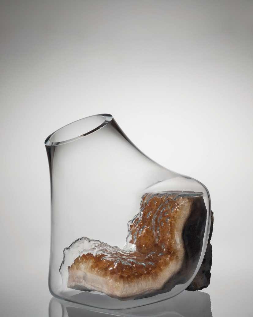 Cristais CITRINO vase, 2017 Blownglass, citrine crystal