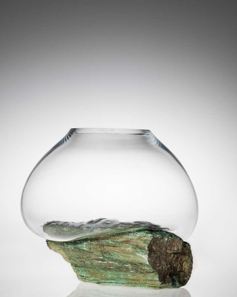 Cristais FUCHSITA VERDE vase, 2017 Blownglass, green fuchsite