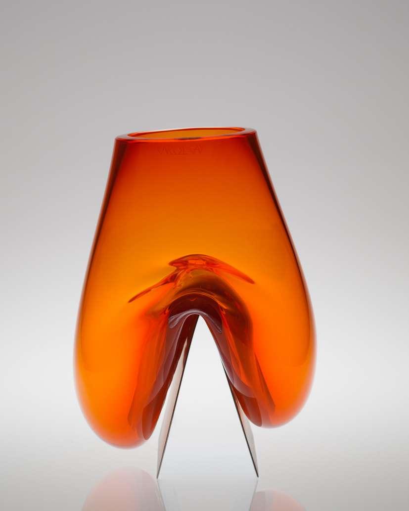 BOLA vase, 2015 Crystal, brushed stainless steel BOLA vase, 2015