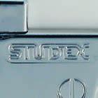 The following characteristic features will help you ensure that you are using genuine STUDEX brand products. The original STUDEX System75 instrument has an embossed STUDEX logo font.