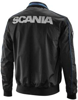 Griffin badge on sleeve, Scania wordmark print on front and large King of the Road print on back.