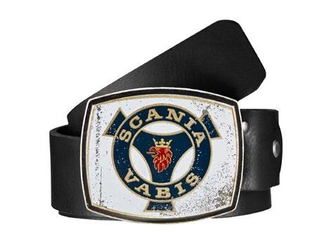accessories Scania Vabis belt Truck belt Leather belt with vintage-looking Scania Vabis buckle, 130 cm