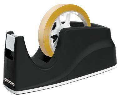 For desktop with heavy, non-slip, anti-scratch base. Tape cutter in metal.