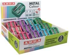 Temperamatite in metallo Metal pencil sharpener Taille-crayons en metal Ref. M021SC Display 24 pcs 52 Art. EAN13 art.