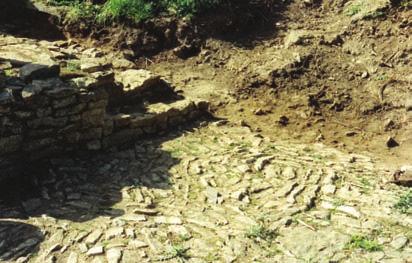 A paved area in the Whitwell medieval building complex excavated by the Rutland Field Research Group (Fred Adams) construction of these walls a trench 1m deep was dug on what seemed to be the
