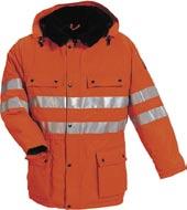 Detachable hood with quilted lining. Certifi ed according to EN471 and ENV343. Size XS-4XL. Orange.