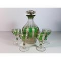 192. Decorated glass decanter and