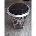 Painted silver marble topped table