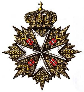 Bailiff/Grand Dame Grand Cross of Justice Mantle collar with three gold braid.