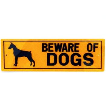 Dinos Warning Guard Dog Sign (large) Dinos Beware Of Dog Sign