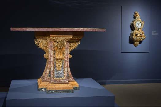 16. Works in the South Room (lower exhibition Rome; this installation view features his Table with Dodecagonal Porphyry Top (one of two), 1773, Giallo antico,