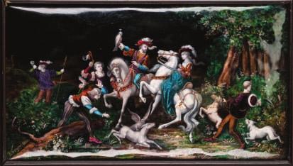 324 324 A NOBLE HUNTING SCENE IN EARLY 16TH CENTURY STYLE, BY P.