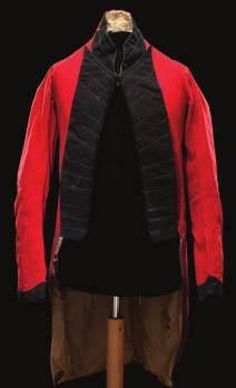 160 161 160 A LIEUTENANT-GENERAL S UNDRESS COATEE, 1811-25 of scarlet wool, with dark blue lapels, cuffs and collar patches; twist loops to the sleeves, lapels and skirts arranged in threes (lacking