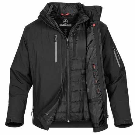 Detachable Hood Welded Adjustable Cuffs Heat Reflective Mesh Lining ATMOSPHERE 3-IN-1 JACKET SSJ-1 / SSJ-1W / SSJ-1Y Waterproof / Breathable Outer Shell Zip-Out Polyfill Liner Detachable Articulated
