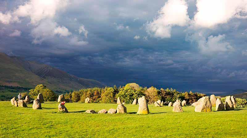 Figure 6 Castlerigg Stone Circle, Keswick, Cumbria. This Bronze Age circle of stone uprights occupies a focal position where several valleys converge amid the Lakeland fells.