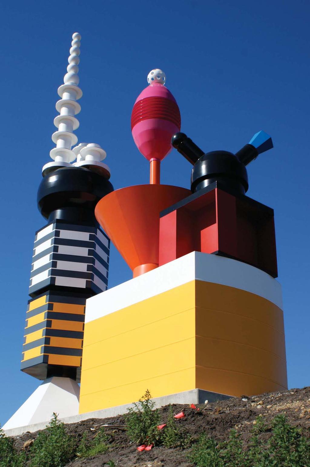Qmags Above: Cineplex Elite, 2011. Found plastic, 145 x 68 x 40 cm. From Stupa City. Right: Panorama Station, 2012. Painted aluminum and steel interior structure, 1700 x 400 x 1000 cm.